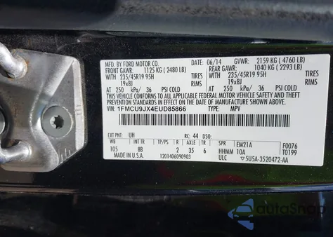 2014 Ford Escape Titanium из США, поврежденный, VIN 1FMCU9JX4EUD85866